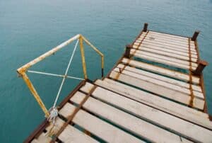Some rusty berth on the lake