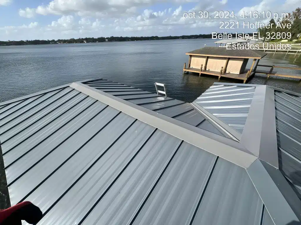 Dock metal roofing
