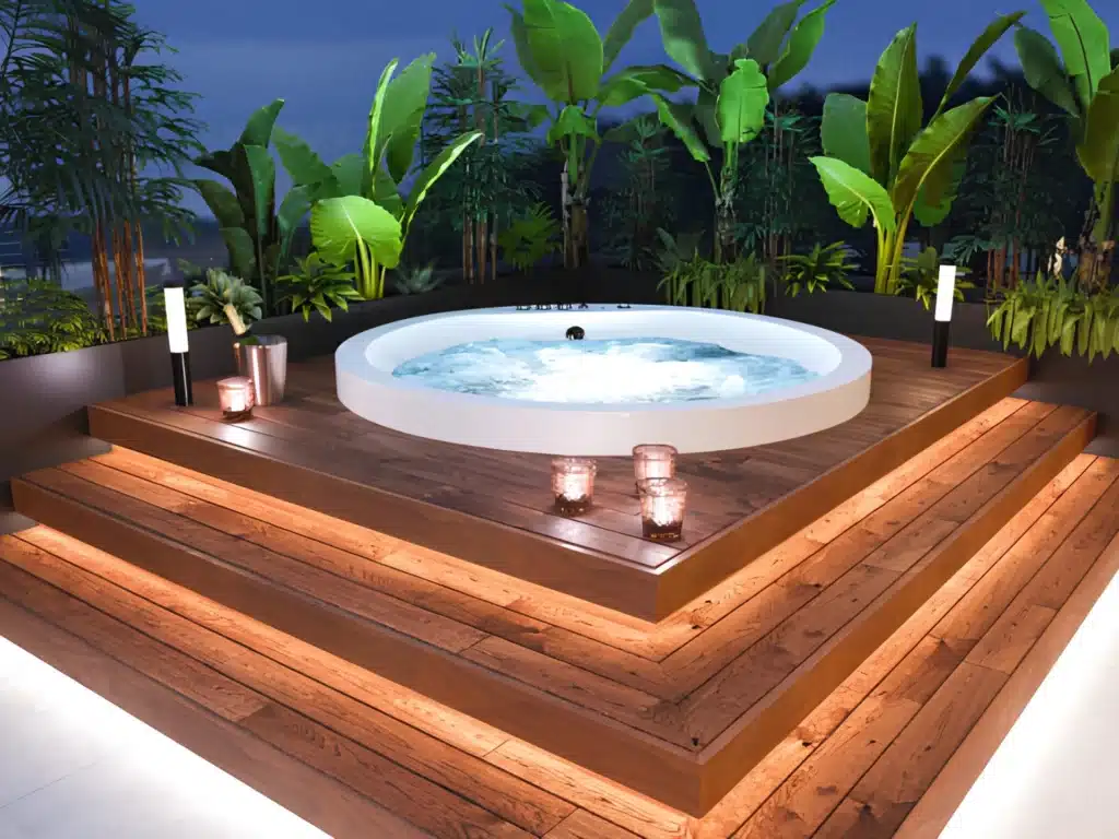 Pool Deck with lights